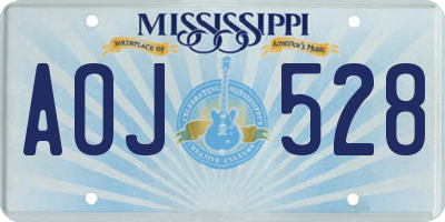 MS license plate AOJ528
