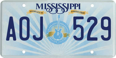MS license plate AOJ529