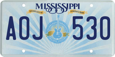 MS license plate AOJ530