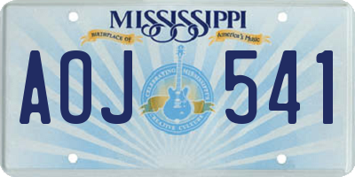 MS license plate AOJ541