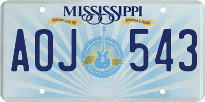 MS license plate AOJ543