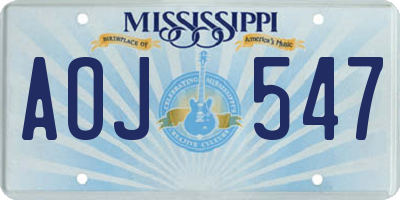 MS license plate AOJ547