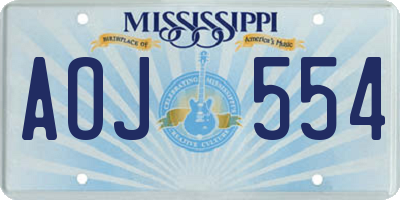 MS license plate AOJ554