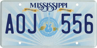 MS license plate AOJ556