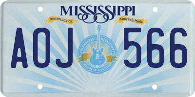 MS license plate AOJ566