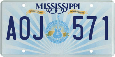MS license plate AOJ571