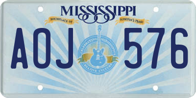 MS license plate AOJ576