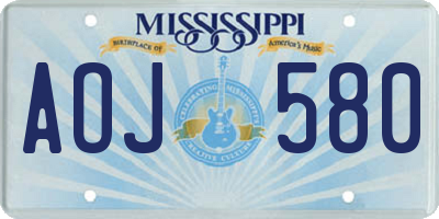MS license plate AOJ580