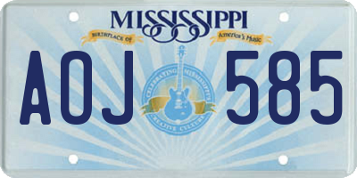 MS license plate AOJ585