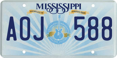 MS license plate AOJ588