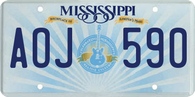MS license plate AOJ590