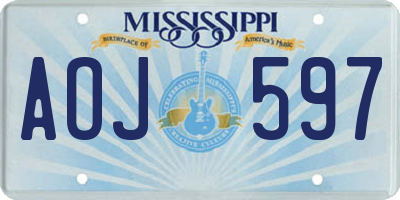 MS license plate AOJ597