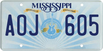 MS license plate AOJ605