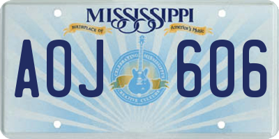 MS license plate AOJ606