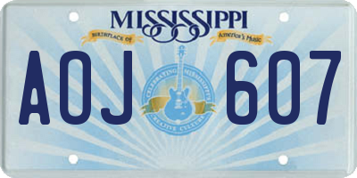 MS license plate AOJ607