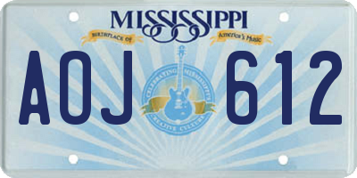 MS license plate AOJ612