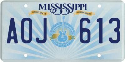 MS license plate AOJ613