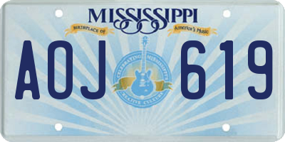 MS license plate AOJ619