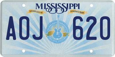 MS license plate AOJ620