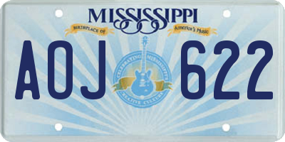 MS license plate AOJ622