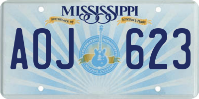 MS license plate AOJ623