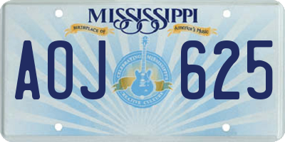 MS license plate AOJ625