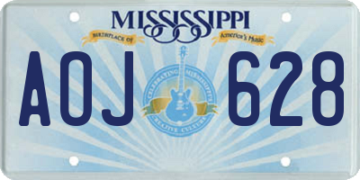 MS license plate AOJ628