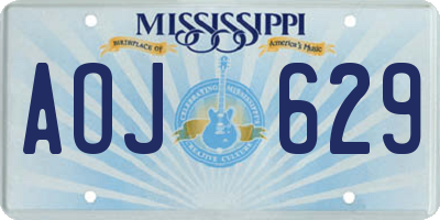 MS license plate AOJ629