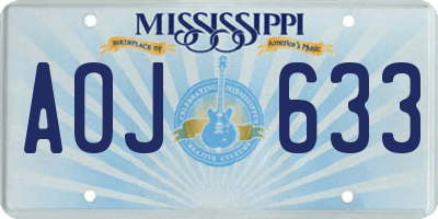 MS license plate AOJ633