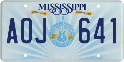 MS license plate AOJ641