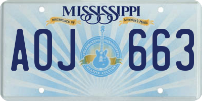 MS license plate AOJ663