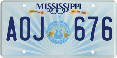 MS license plate AOJ676