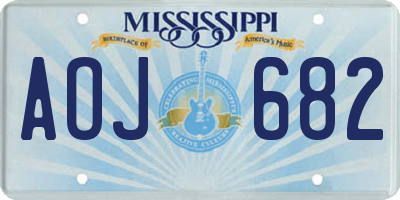 MS license plate AOJ682