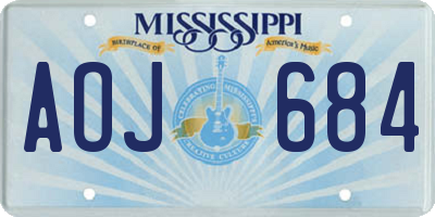MS license plate AOJ684