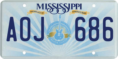 MS license plate AOJ686