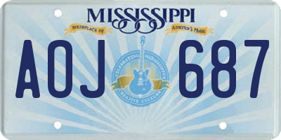 MS license plate AOJ687