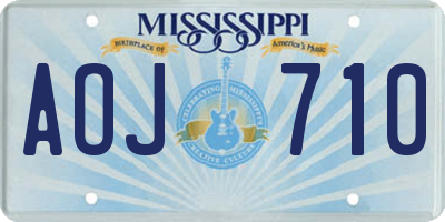 MS license plate AOJ710