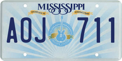 MS license plate AOJ711