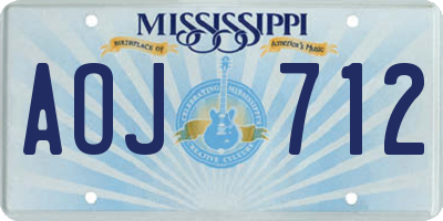 MS license plate AOJ712