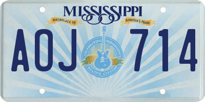 MS license plate AOJ714