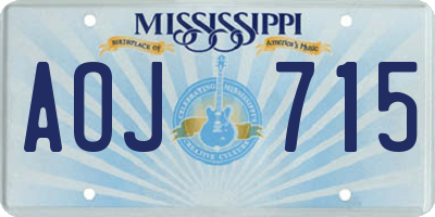 MS license plate AOJ715