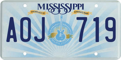 MS license plate AOJ719