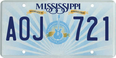 MS license plate AOJ721