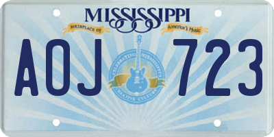 MS license plate AOJ723