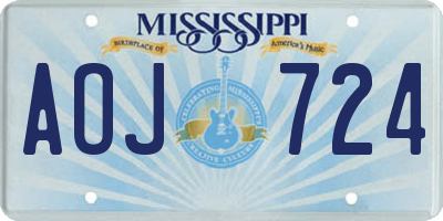 MS license plate AOJ724