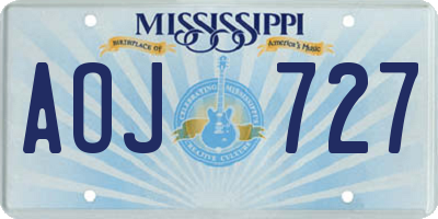 MS license plate AOJ727