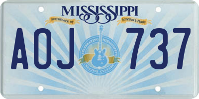 MS license plate AOJ737