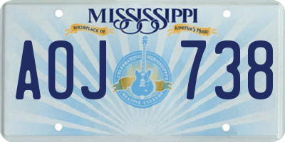 MS license plate AOJ738