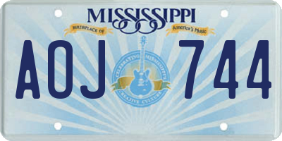 MS license plate AOJ744