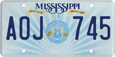 MS license plate AOJ745